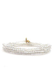 Mini Stretch Crystal Beaded Bracelet White Bracelets Marlyn Schiff