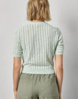 Open Stitch V Neck Cardigan Blue Mist Sweater - Cardigans Lilla P