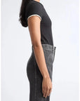 Contrast Devin Tee Black/Ecru Tops - Tees Veronica Beard