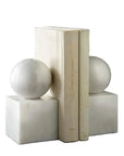Pearl White Marble Honed Finish Bookends Home Decor - Decorative Accents Marble Crafter