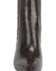 Lisa 70mm Pointed Toe Bootie Leather Python Espresso Boots - Booties Veronica Beard - Shoes
