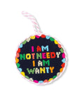 Not Needy Needlepoint Ornament Home Decor - Decorative Accents Furbish