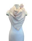 Solid Woven Shawl With Palettes and Fringe 28/80" Slightly Pink Scarves KAS