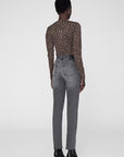 Sylvie Long Sleeve Tee Black And Brown Leopard Tops - Tees Anine Bing