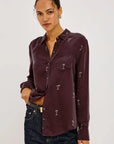 Alyssa Oxblood Martini Tops - Button Down Rails