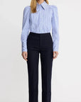 Box Pleat Shirt Blue Oxford Tops - Button Down Smythe