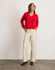 Audrey Cashmere V-Neck Sweater Scarlet Sweater - V-Neck Tanya Taylor