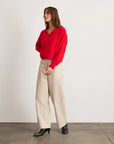 Audrey Cashmere V-Neck Sweater Scarlet Sweater - V-Neck Tanya Taylor
