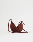 Mini Fortuna Crossbody Chocolate Suede Crossbody Mansur Gavriel