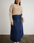 Hudley Skirt Classic Indigo Blue Skirts - Midi Tanya Taylor