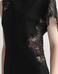 Alessia Satin And Lace Maxi Dress Black Dresses - Maxi A.L.C