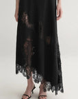 Alessia Satin And Lace Maxi Dress Black Dresses - Maxi A.L.C