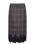 Allie Skirt Keighley Plaid Grey Skirts - Midi Cara Cara
