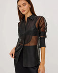 Bretton Shirt Black Tops - Button Down Rails