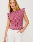Bryn Top Stripe Berry Tops - Blouses Rails