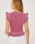 Bryn Top Stripe Berry Tops - Blouses Rails
