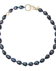 Lariat Pearl Necklace Black