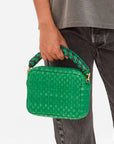 Braided Top Handle Green Apple/Black Bag Charms Clare V.