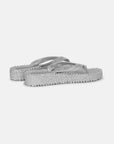 Cheerful Platform Flip Flop Silver Sandals - Flip Flops Ilse Jacobsen