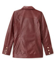 Winifred Leather Jacket Wine Outerwear - Longsleeve Cartolina