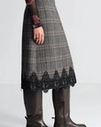 Allie Skirt Keighley Plaid Grey Skirts - Midi Cara Cara