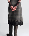 Allie Skirt Keighley Plaid Grey Skirts - Midi Cara Cara