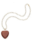 Carved From Love Wood Heart Pendant 18" Drawn Link Necklaces Jane Win