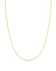 Gold chain necklace on a white background
