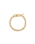 Gold chain bracelet on a white background