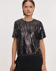 Cher Sequin Shirt Black Tops - Blouses rag & bone