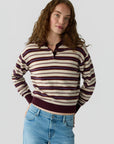 Collegiate Stripe Polo Fig Combo Sweater - Polo Guest in Residence