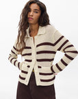 Costi Striped Cardigan Turtledove Sweater - Cardigans rag & bone