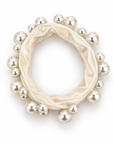 Textured Seamless Pearl Hair Ties Cream