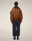 Women's Bomber Jacket Beba Noisette Brown Outerwear - Cape Save The Duck
