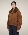 Women's Bomber Jacket Beba Noisette Brown Outerwear - Cape Save The Duck