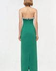 Riona Bustier Gown Kelly Green Dresses - Maxi Simkhai
