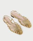 Devon Lattice Slingback Sandal Gold Sandals - Flat Sandals Loeffler Randall