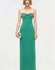 Riona Bustier Gown Kelly Green Dresses - Maxi Simkhai
