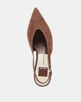 Alenna Heels Dark Brown Suede Pumps - Low Dolce Vita
