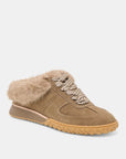 Izzey Plush Sneaker Olive Suede Sneakers Dolce Vita