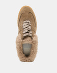 Izzey Plush Sneaker Olive Suede Sneakers Dolce Vita