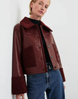Dria Jacket Maroon Shearling Outerwear - Longsleeve Rails