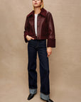 Dria Jacket Maroon Shearling Outerwear - Longsleeve Rails