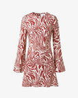 Demi Dress Redwood/Cream Dresses - Short Tanya Taylor