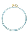 Double Wrap Diamond Cut Beaded Necklace Aquamarine Necklaces Jane Win