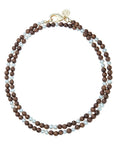 Double Wrap Necklace Wood and Pearl Necklaces Jane Win