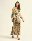 Claudia Skirt Lake Buff Floral Skirts - Midi Cartolina