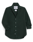 Eileen Relaxed Button-Up Shirt Green Cashmere Touch Tops - Button Down Frank & Eileen
