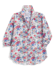 EIleen Relaxed Button Up Shirt Pink and Red with Blue Flowers Tops - Button Down Frank & Eileen