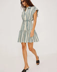 Evaline Dress Marsala Stripe